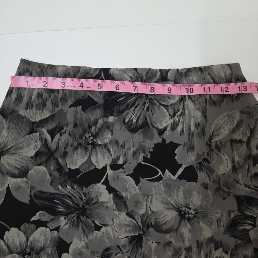 Laura Scott Petite 2 Pc Floral Sleeveless Top + Skirt Set Career Office Gray 6P - Picture 9 of 11